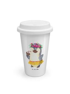 Mr. & Mrs. Panda Стаканчик на вынос с изображением пингвина и кокоса, без слогана, белого цвета