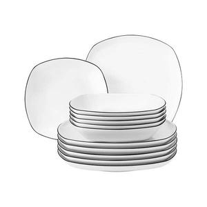 Набор посуды Seltmann Weiden Lido Black Line 12-teilig, 33x24x33 см, черно-белый