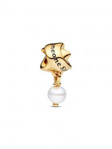 Шарм Pandora Treated Freshwater Cultured Pearl Ribbon Charm, золото