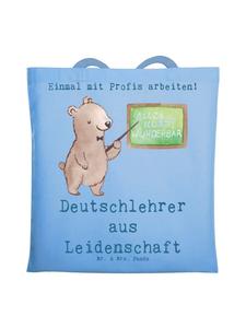 Сумка Mr. & Mrs. Panda Tragetasche Deutschlehrer Leidenschaft mit Spruch, небесно-синий
