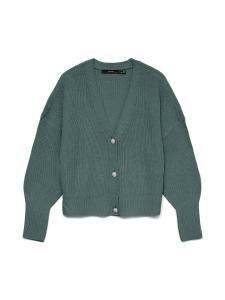 VERO MODA Кардиган 'VMLealight' вязаный, изумрудный