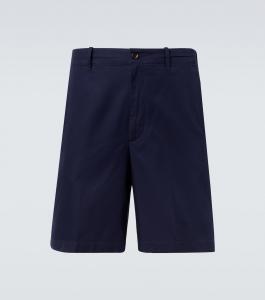 Шорты из хлопкового габардина Dunhill, темно-синий