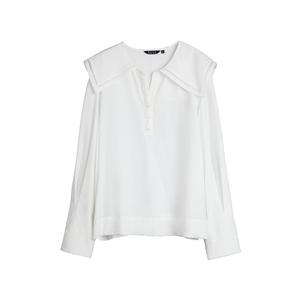 ELLE Рубашка Women's White Lapel Moderate
