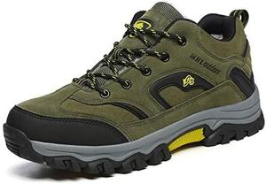 Мужские водонепроницаемые походные кроссовки для зимы, треккинговые кроссовки с утепленной меховой подкладкой, нескользящие, большого размера, для ходьбы по снегу, кемпинга и альпинизма Qacksv, зеленый