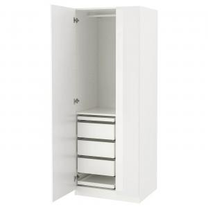 Гардероб PAX/FARDAL IKEA, 75x60x201 см, цвет high-gloss/white