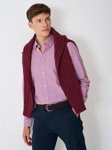 Хлопковая рубашка с длинным рукавом в стиле собачий зуб Crew Clothing