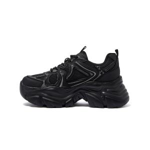 CAMEL Дышащие утолщенные кроссовки на платформе для увеличения роста женские черные, цвет Black