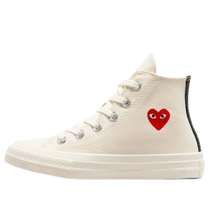 (PS) Converse x Comme des Garcons PLAY Single Heart Chuck Taylor All Star 70 Hi 'Milk'