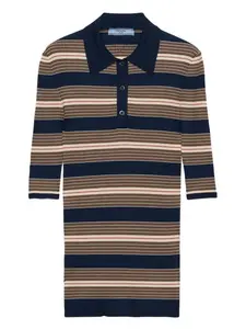 Полосатая рубашка поло Prada, синий