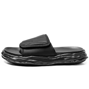 MOMGOG Мужские слайдеры на резиновой подошве черные, цвет Black