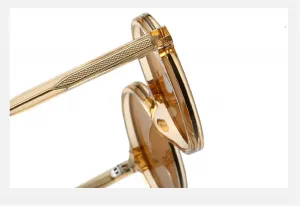 Винтажные панк-солнцезащитные круглые очки для женщин, модные солнцезащитные очки, женская модель, цветные очки, мужские трендовые очки UV400 28019 Melrose, Black Tea