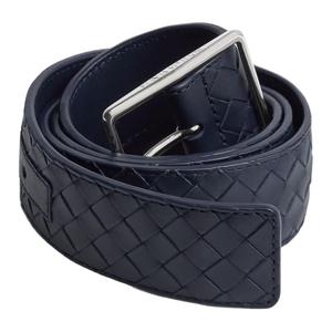 Bottega Veneta Мужской ремень из телячьей кожи темно-синий шириной 3,5 см, Dark Blue