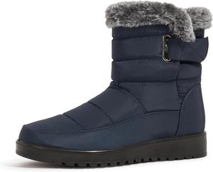 Женские зимние ботинки для снега, водоотталкивающие ботильоны, утепленные мехом, противоскользящие, удобные, для активного отдыха на улице TIMEJOY, Navy