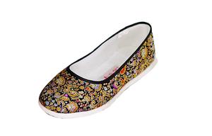 Женские традиционные матерчатые туфли Neiliansheng низкие красные/черные на красной резиновой подошве