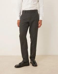 Узкие брюки ASOS DESIGN с серой микротекстурой