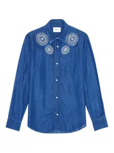 Вышитая джинсовая рубашка NN07, синий