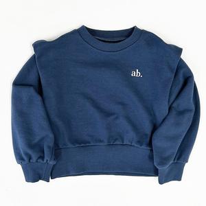 Толстовка с вышивкой в одной точке на груди и эффектными плечами Branshes, цвет Navy Blue