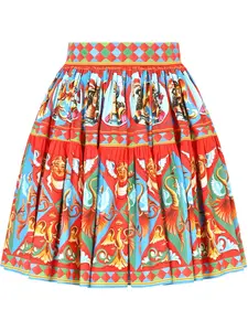 Плиссированная юбка мини с принтом Carretto DOLCE & GABBANA, красный