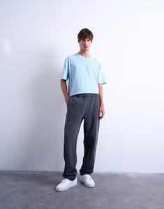 Прямые спортивные брюки черного цвета Topman