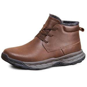 Devanro Теплые износостойкие противоскользящие зимние ботинки мужские коричневые, цвет Brown