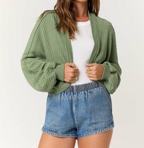 Кардиган Davina с ребристыми манжетами в темно-шалфейном цвете PROJECT SOCIAL T, Dark Sage