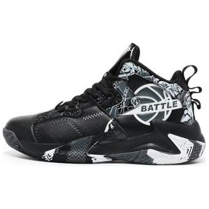 BIANSULONG Амортизирующие нескользящие износостойкие баскетбольные кроссовки мужские высокие - черные, цвет Black