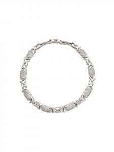 Faina Женский браслет-цепочка с стразами, серебро