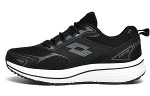 Амортизирующие, противоскользящие, износостойкие, дышащие низкие кроссовки для бега женские Black White LOTTO, Black/White