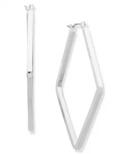 Серьги-Кольца квадратного серебристого тона Nine West, silver