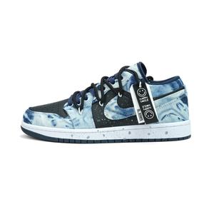 Jordan Air 1 устойчивые к истиранию низкие баскетбольные кроссовки мужские blue black