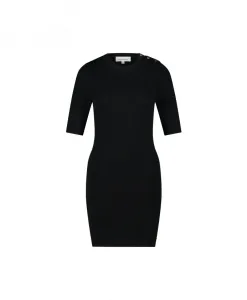 Вязаное платье с золотыми пуговицами Fabienne Chapot, черный