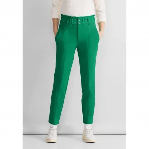 Брюки STREET ONE в бумажном пакете, с небольшими складками, зеленый