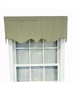 Роскошный современный дизайн, классическая ламбрекеновая штора в стиле королевского дома с полосками MG, размер 50 x 17 дюймов, синий Rlf Home, pine