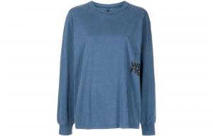 Футболка из хлопка с аппликацией Puff Logo Alexander Wang, синий