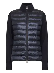 Стеганая куртка с трикотажными рукавами MONCLER, синий