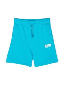 MSGM Kids шорты с логотипом, синий