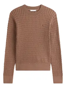 Пуловер с косой вязкой Tommy Hilfiger, коричневый