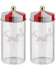 Набор circus из двух стеклянных банок, 12х5,3 см, Alessi, нейтральные цвета