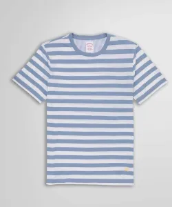 Полосатая футболка из льна и хлопка Brooks Brothers, цвет Blue