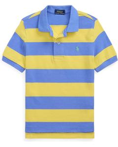 Поло Polo Ralph Lauren Kids Striped Cotton Mesh Polo Shirt, цвет Harbor Island Blue/Oasis Yellow