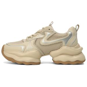 Rosa Bianca Высокие дышащие низкие массивные кроссовки женские абрикос с овчинной стелькой, цвет Apricot (Sheepskin Insole)