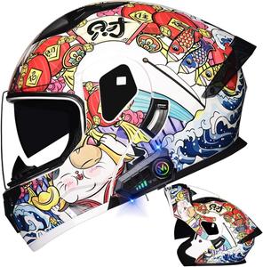 Шлем мотоциклетный AAREG Helmets с принтом, белый