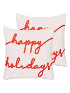 Декоративная подушка Beliani 2er Set Deko EXACUM, цвет weiß/rot