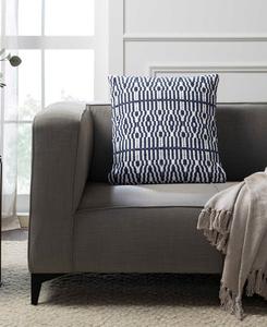 Декоративная подушка Brooks с геометрическим узором, 20 x 20 дюймов Tahari Home, Vintage Indigo