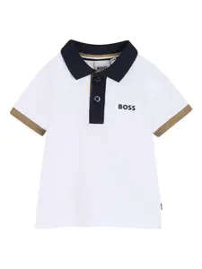 Рубашка поло с короткими рукавами Boss Kidswear, белый