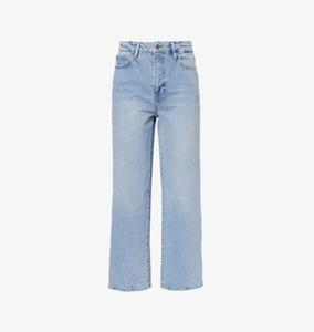 Широкие джинсы с высокой посадкой из эластичного денима с пятью карманами. Frame, цвет dolly