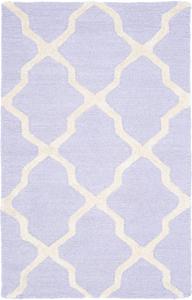 Ковер SAFAVIEH, 77 x 122 см, Cambridge Collection, Lavender & Ivory, ручной работы, шерстяной, решетчатый, идеален для помещений с высокой проходимостью: прихожая, гостиная, спальня (CAM121C)