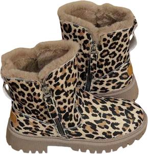 Generic Женские замшевые зимние сапоги, высота до щиколотки, каблук 2,3 дюйма, с мягкой подкладкой, боковая молния, бежевые