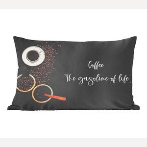 Декоративная подушка MuchoWow, диванная подушка, декоративная подушка для гостиной, 60 х 40 см, цитаты - пословицы - кофе: бирюзовый жизни - чехлы для подушек - декоративные чехлы для подушек - декоративные чехлы для подушек