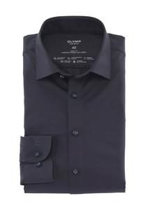 Деловая рубашка Level Five, воротник Кент, облегающая фигура, мужская OLYMP, цвет Marine